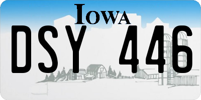IA license plate DSY446