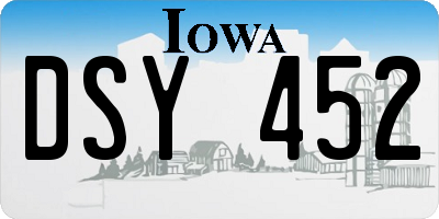 IA license plate DSY452