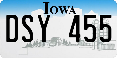IA license plate DSY455
