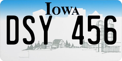 IA license plate DSY456
