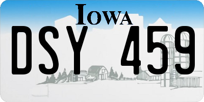 IA license plate DSY459
