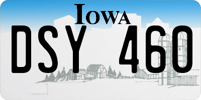 IA license plate DSY460