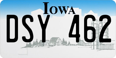 IA license plate DSY462