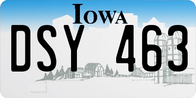 IA license plate DSY463