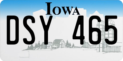 IA license plate DSY465