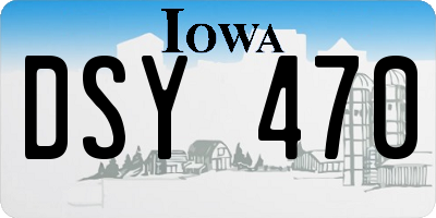 IA license plate DSY470