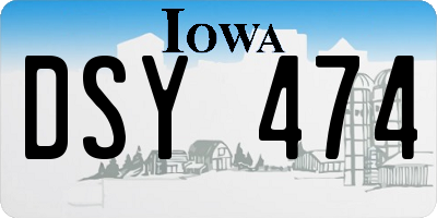 IA license plate DSY474
