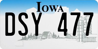 IA license plate DSY477