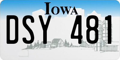 IA license plate DSY481