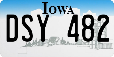 IA license plate DSY482