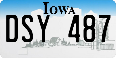 IA license plate DSY487