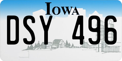 IA license plate DSY496