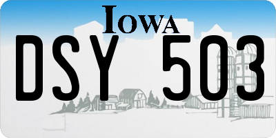 IA license plate DSY503