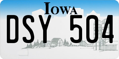 IA license plate DSY504