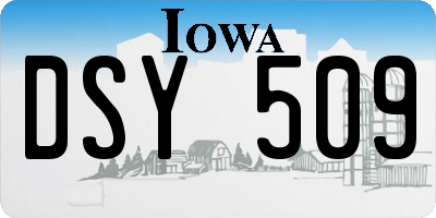 IA license plate DSY509