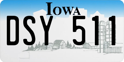 IA license plate DSY511
