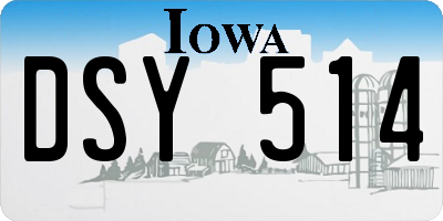 IA license plate DSY514