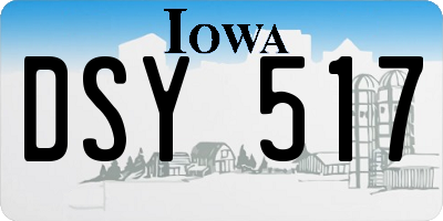 IA license plate DSY517