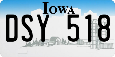 IA license plate DSY518