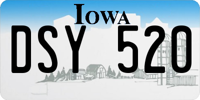 IA license plate DSY520