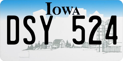 IA license plate DSY524