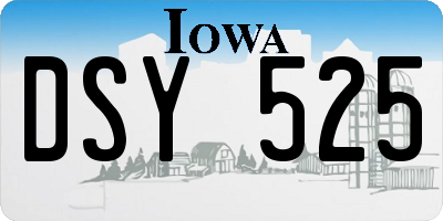 IA license plate DSY525