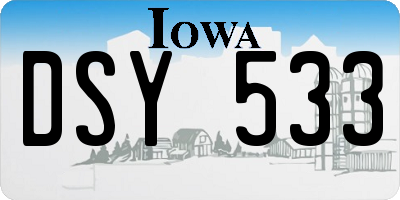 IA license plate DSY533
