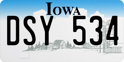 IA license plate DSY534