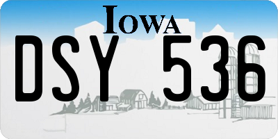 IA license plate DSY536