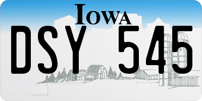 IA license plate DSY545