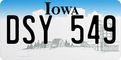 IA license plate DSY549