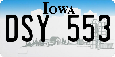 IA license plate DSY553