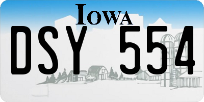 IA license plate DSY554