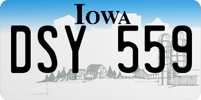IA license plate DSY559
