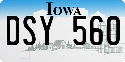 IA license plate DSY560