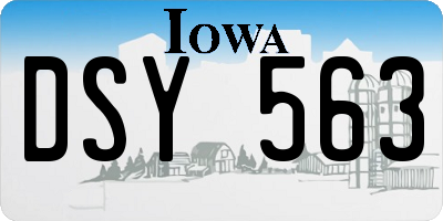 IA license plate DSY563