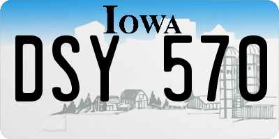 IA license plate DSY570