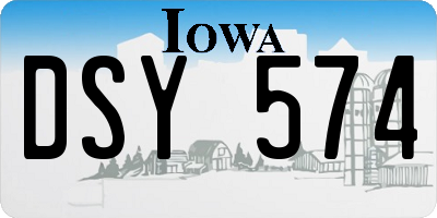IA license plate DSY574