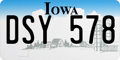 IA license plate DSY578