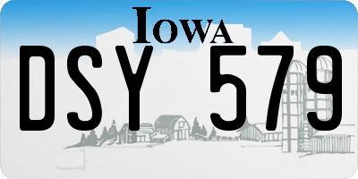 IA license plate DSY579