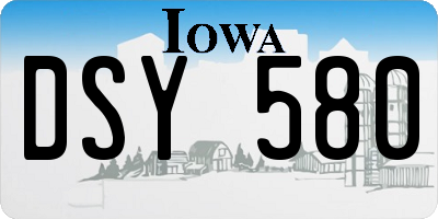 IA license plate DSY580