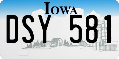 IA license plate DSY581
