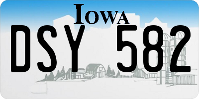 IA license plate DSY582