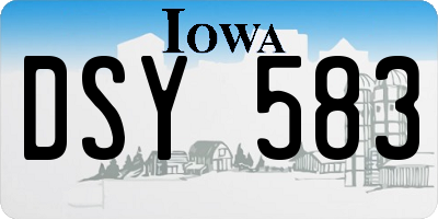 IA license plate DSY583