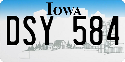 IA license plate DSY584