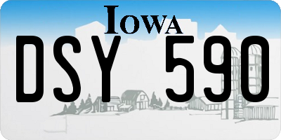 IA license plate DSY590