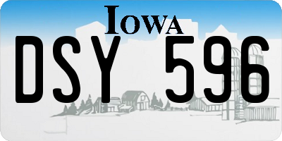 IA license plate DSY596