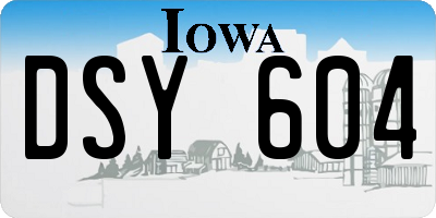 IA license plate DSY604