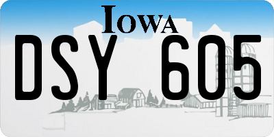 IA license plate DSY605