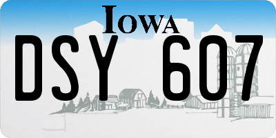 IA license plate DSY607